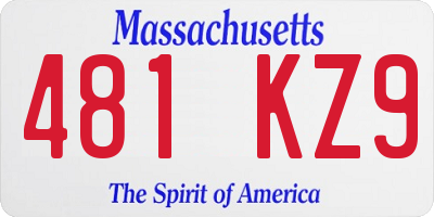 MA license plate 481KZ9