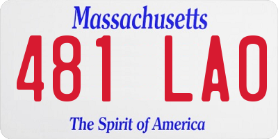 MA license plate 481LA0