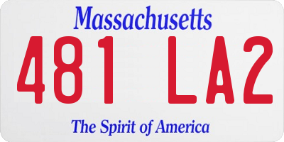 MA license plate 481LA2