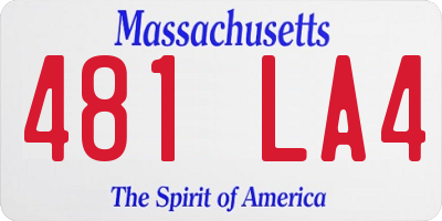 MA license plate 481LA4