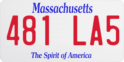 MA license plate 481LA5