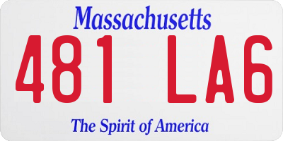 MA license plate 481LA6