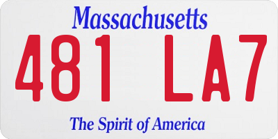 MA license plate 481LA7