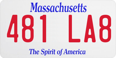 MA license plate 481LA8