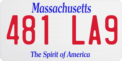 MA license plate 481LA9