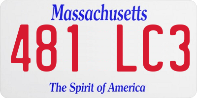 MA license plate 481LC3