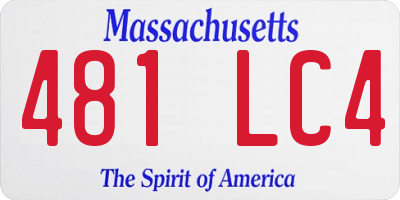 MA license plate 481LC4
