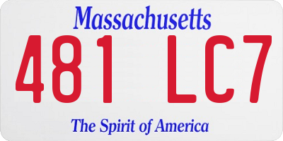 MA license plate 481LC7