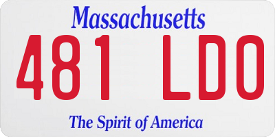 MA license plate 481LD0