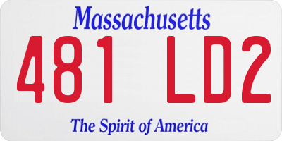 MA license plate 481LD2