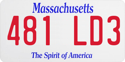 MA license plate 481LD3