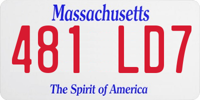MA license plate 481LD7