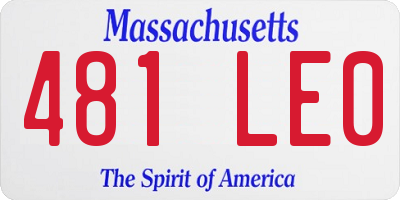 MA license plate 481LE0