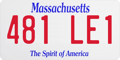 MA license plate 481LE1
