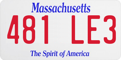 MA license plate 481LE3