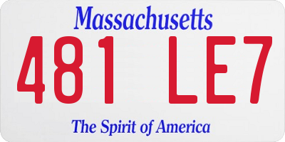 MA license plate 481LE7