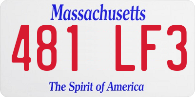 MA license plate 481LF3