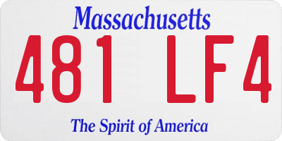 MA license plate 481LF4