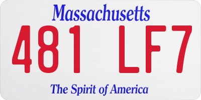 MA license plate 481LF7