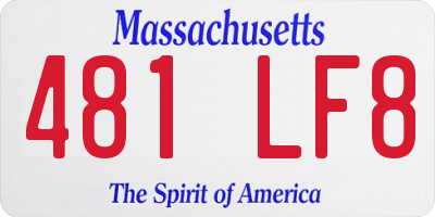 MA license plate 481LF8