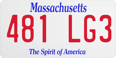 MA license plate 481LG3