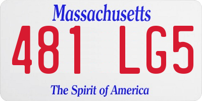 MA license plate 481LG5