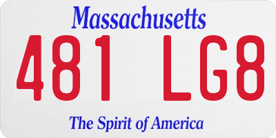 MA license plate 481LG8