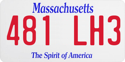 MA license plate 481LH3