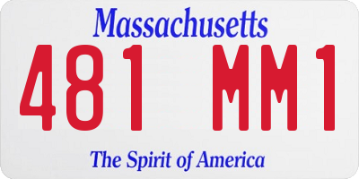 MA license plate 481MM1
