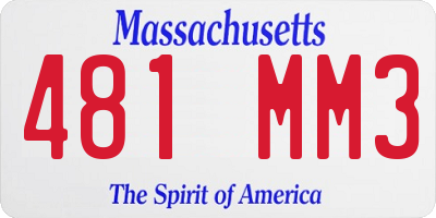 MA license plate 481MM3