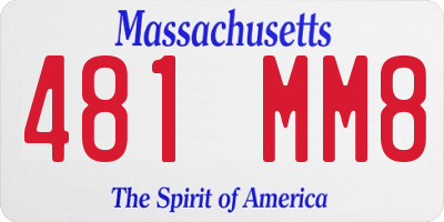 MA license plate 481MM8