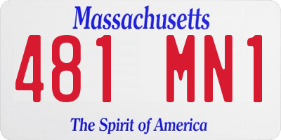 MA license plate 481MN1
