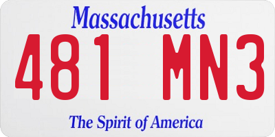 MA license plate 481MN3