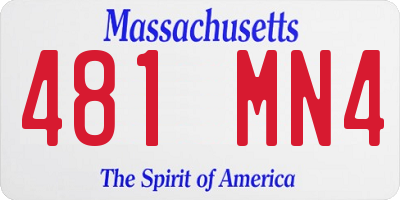 MA license plate 481MN4
