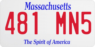MA license plate 481MN5