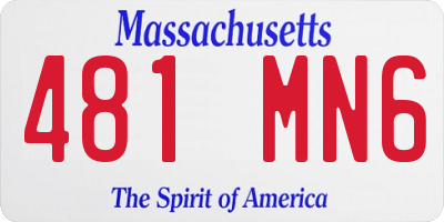 MA license plate 481MN6