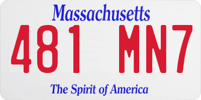 MA license plate 481MN7