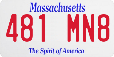 MA license plate 481MN8