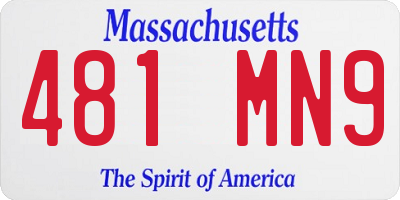 MA license plate 481MN9
