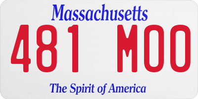 MA license plate 481MO0