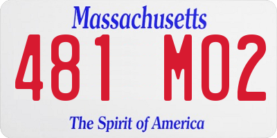 MA license plate 481MO2