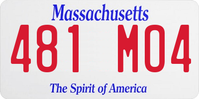 MA license plate 481MO4