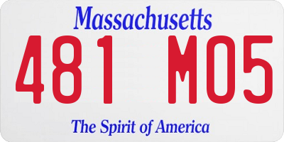 MA license plate 481MO5