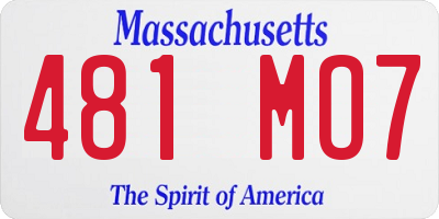 MA license plate 481MO7
