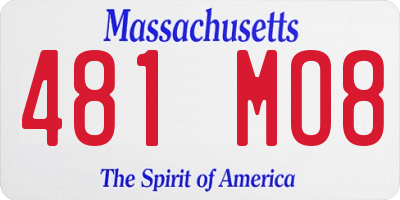 MA license plate 481MO8