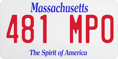 MA license plate 481MP0