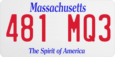 MA license plate 481MQ3