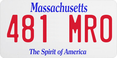 MA license plate 481MR0