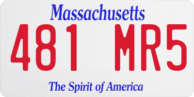 MA license plate 481MR5