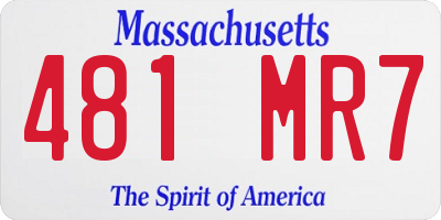 MA license plate 481MR7